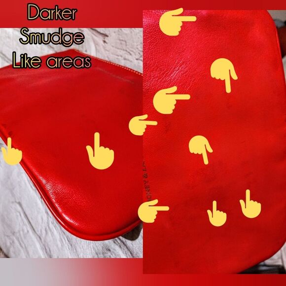 Dooney & Bourke Leather red Carrington Pouch clutch - Picture 6 of 8